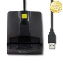 Qoltec Inteligentny czytnik chipowych kart ID SCR-0634 | USB 2.0 + Adapter USB-C