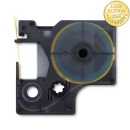 Qoltec Rurka termokurczliwa do drukarek DYMO D1/DM1 9mm*1.5m | Żółta | Czarny nadruk