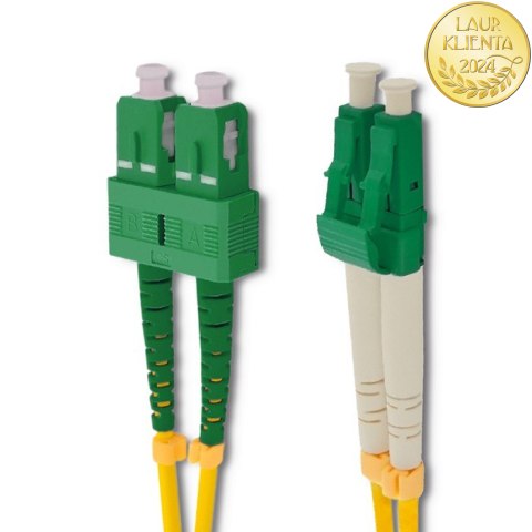 Qoltec Patchcord światłowodowy SC/APC - LC/APC | Singlemode | 9/125 | G652D | Duplex | 1m