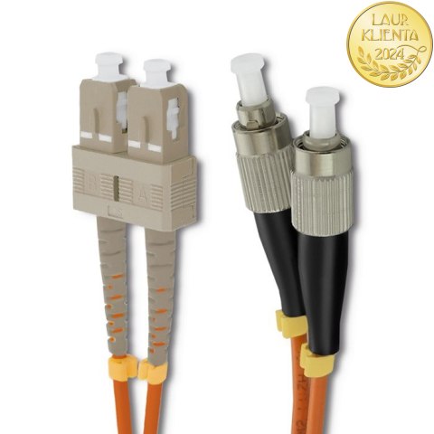 Qoltec Patchcord światłowodowy SC/UPC - FC/UPC | Multimode | 50/125 | OM2 | Duplex | 5m