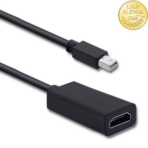 Qoltec Mini DisplayPort v1.1 męski | HDMI A żeński | 4K | 0.2m