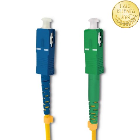 Qoltec Patchcord światłowodowy SC/APC - SC/UPC | Singlemode | 9/125 | G652D | Simplex | 2m