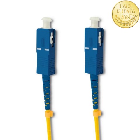 Qoltec Patchcord światłowodowy SC/UPC - SC/UPC | Singlemode | 9/125 | G652D | Simplex | 2m