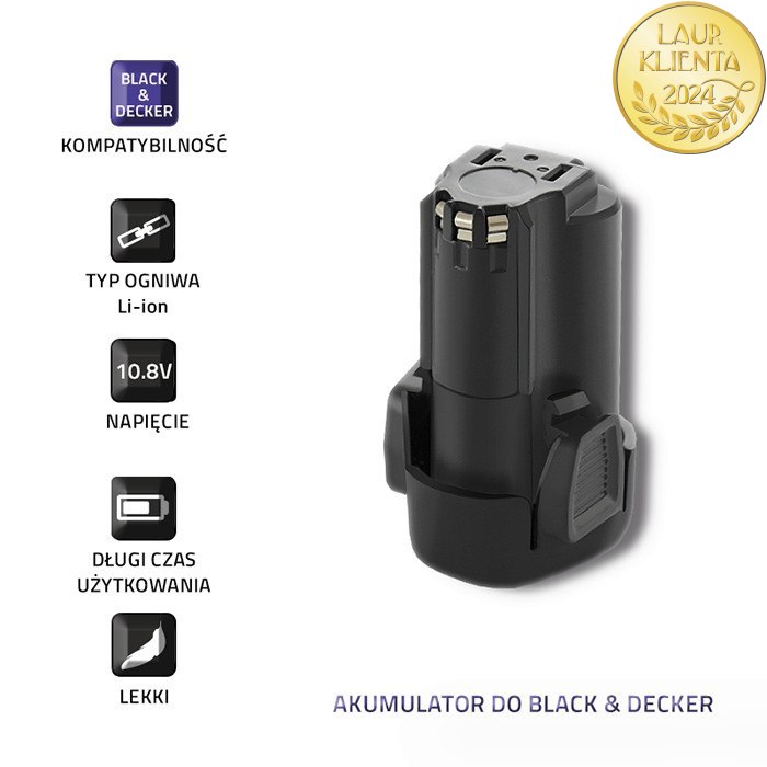 Qoltec Akumulator do Black & Decker BL1110 | BL1310 | BL1510 | LB12 | LBX12 | 10.8V