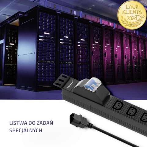 Qoltec Listwa zasilająca PDU antyprzeciążeniowa do RACK 19" | 1U | 10A | 8xIEC C13 | bezpiecznik C16 | 2m Qoltec Listwa zasilająca PDU antyprzeciążeniowa do RACK 19" | 1U | 10A | 8xIEC C13 | bezpiecznik C16 | 2m