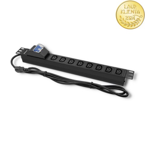 Qoltec Listwa zasilająca PDU antyprzeciążeniowa do RACK 19" | 1U | 10A | 8xIEC C13 | bezpiecznik C16 | 2m Qoltec Listwa zasilająca PDU antyprzeciążeniowa do RACK 19" | 1U | 10A | 8xIEC C13 | bezpiecznik C16 | 2m