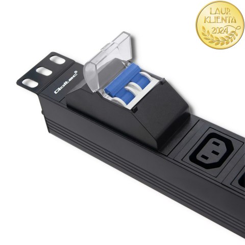 Qoltec Listwa zasilająca PDU antyprzeciążeniowa do RACK 19" | 1U | 10A | 8xIEC C13 | bezpiecznik C16 | 2m Qoltec Listwa zasilająca PDU antyprzeciążeniowa do RACK 19" | 1U | 10A | 8xIEC C13 | bezpiecznik C16 | 2m