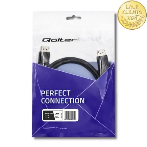 Qoltec DisplayPort v1.4 męski | DisplayPort v1.4 męski | 8K | 2m
