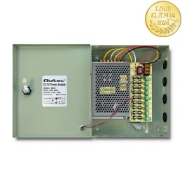 Qoltec Zasilacz impulsowy 12VDC | 10A | 120W| 9 kanałów