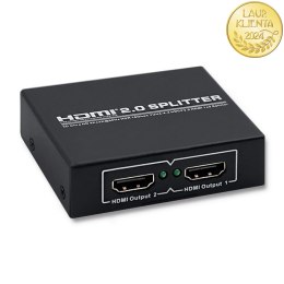 Qoltec Aktywny rozdzielacz Splitter HDMI v. 2.0 | 1x2