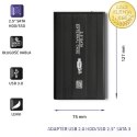 Qoltec Aluminiowa obudowa/kieszeń do dysków HDD/SSD 2.5" SATA3 | USB 2.0 | Czarny