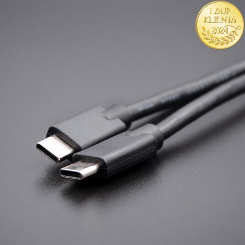 Qoltec Kabel USB 2.0 typ C męski | USB 2.0 typ C męski | 0.5m | Czarny