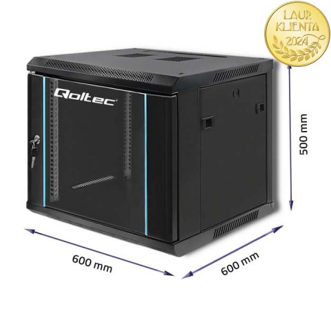 Qoltec Szafa RACK 19" | 9U | 600 x 500 x 600 | Hartowane drzwi | Wisząca | Stalowa obudowa | Zamek | Czarna Qoltec Szafa RACK 19" | 9U | 600 x 500 x 600 | Hartowane drzwi | Wisząca | Stalowa obudowa | Zamek | Czarna