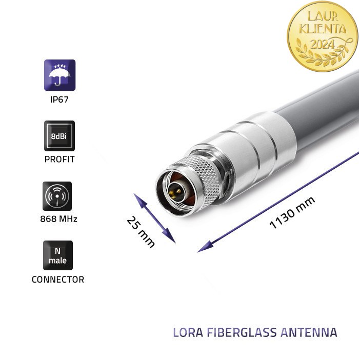 Qoltec Antena LoRa | 8 dBi | Zewnętrzna