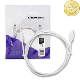Qoltec Kabel USB 2.0 typ C męski | USB 2.0 typ C męski | 1.4m | Biały