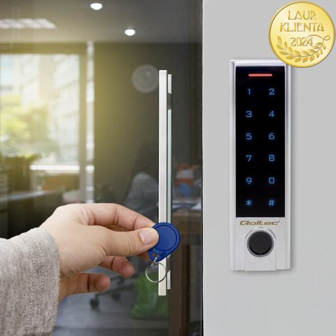 Qoltec Zamek szyfrowy dotykowy Proteus z czytnikiem linii papilarnych | RFID| kod | karta | brelok | dzwonek | IP68 | EM Qoltec Zamek szyfrowy dotykowy Proteus z czytnikiem linii papilarnych | RFID| kod | karta | brelok | dzwonek | IP68 | EM