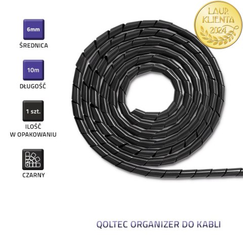 Qoltec Organizer do kabli 6mm | 10m | Czarny Qoltec Organizer do kabli 6mm | 10m | Czarny