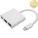 Qoltec Hub Adapter USB-C 3.1 3w1 | USB 3.0 | HDMI 4K | USB-C 3.1 PD 100W