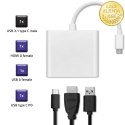 Qoltec Hub Adapter USB-C 3.1 3w1 | USB 3.0 | HDMI 4K | USB-C 3.1 PD 100W