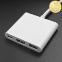 Qoltec Hub Adapter USB-C 3.1 3w1 | USB 3.0 | HDMI 4K | USB-C 3.1 PD 100W