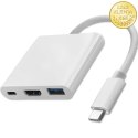 Qoltec Hub Adapter USB-C 3.1 3w1 | USB 3.0 | HDMI 4K | USB-C 3.1 PD 100W