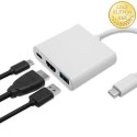 Qoltec Hub Adapter USB-C 3.1 3w1 | USB 3.0 | HDMI 4K | USB-C 3.1 PD 100W