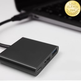 Qoltec Hub Adapter USB-C 3.1 3w1 | USB 3.0 | HDMI 4K | USB-C 3.1 PD 100W