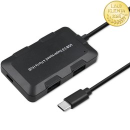 Qoltec Hub Adapter USB-C 3.1 5w1 | 4x USB 3.0 | micro USB