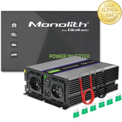 Qoltec Przetwornica napięcia Monolith 3000 MS Wave | 12V na 230V | 1500/3000W | USB