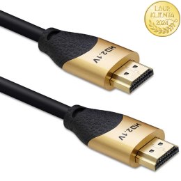 Qoltec Kabel HDMI v2.1 Ultra high speed 8K | 60Hz | 28AWG | GOLD | 2m