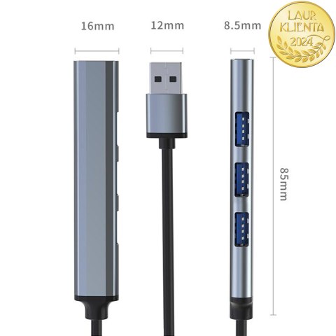 Qoltec Hub Adapter USB 3.0 4w1 | USB 3.0 | 3x USB 2.0