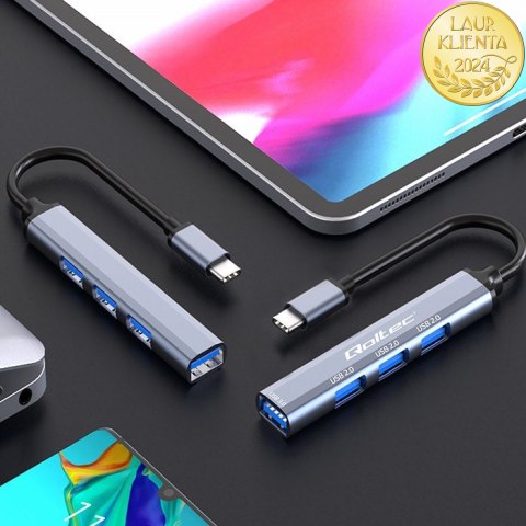 Qoltec Hub Adapter USB-C 3.1 4w1 | USB 3.0 | 3x USB 2.0