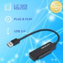 Qoltec Adapter SATA | Przejściówka na dysk SSD HDD 2.5" | USB 3.0 | Super speed 5Gb/s | 2TB | 19cm