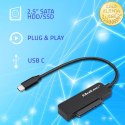Qoltec Adapter SATA | Przejściówka na dysk SSD HDD 2.5" | USB-C | Super speed 5Gb/s | 2TB | 19cm