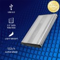 Qoltec Aluminiowa Obudowa | kieszeń do dysków HDD SSD 2.5" SATA3 | USB 3.0 | Srebrny