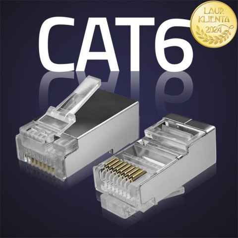 Qoltec Wtyk złącze modularne RJ45 | CAT6 | FTP | Pozłacane styki | 10 sztuk