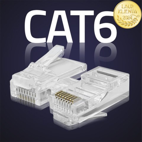 Qoltec Wtyk złącze modularne RJ45 | CAT6 | UTP | Pozłacane styki | 100 sztuk