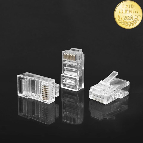 Qoltec Wtyk złącze modularne RJ45 | CAT6 | UTP | Pozłacane styki | 100 sztuk
