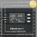 Qoltec Zasilacz awaryjny UPS | 2kVA | 2000W | Power Factor 1.0 | LCD | EPO | USB | On-line