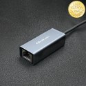 Qoltec Adapter USB-C na RJ45 Ethernet | 1000Mb/s | Aluminiowa obudowa