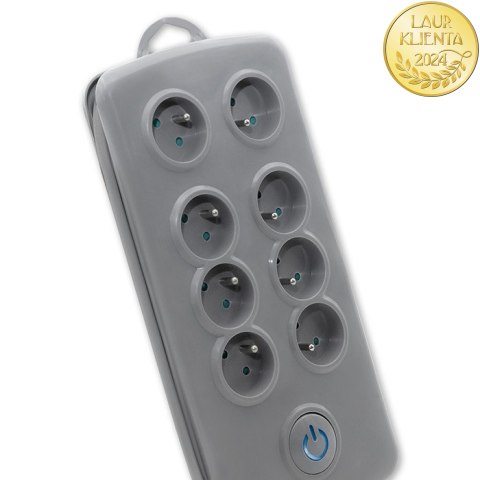 Qoltec Listwa zasilająca antyprzepięciowa | 8 gniazd | 2.5m | Szara Qoltec Listwa zasilająca antyprzepięciowa | 8 gniazd | 2.5m | Szara