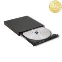 Qoltec Zewnętrzny Napęd Nagrywarka Odtwarzacz płyt CD DVD | USB 2.0 | Czarny
