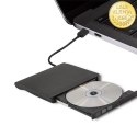 Qoltec Zewnętrzny Napęd Nagrywarka Odtwarzacz płyt CD DVD | USB 3.0 | Czarny