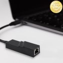 Qoltec Adapter USB typ C męski/ RJ-45 żeński | 20cm