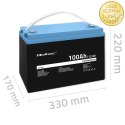 Qoltec Akumulator LiFePO4 Litowo-Żelazowo-Fosforanowy | 12.8V | 100Ah | 1280Wh | BMS