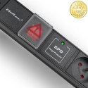 Qoltec Aluminiowa Listwa zasilająca PDU do RACK 19'' | 1U | 16A | 6xFRENCH | 1.8m