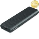 Qoltec Aluminiowa Obudowa | Kieszeń na dysk M.2 SSD | NVMe | PCIe | USB 3.1 | Super speed 10Gb/s | 4TB | Grafit