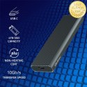 Qoltec Aluminiowa Obudowa | Kieszeń na dysk M.2 SSD | NVMe | PCIe | USB 3.1 | Super speed 10Gb/s | 4TB | Grafit