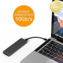 Qoltec Aluminiowa Obudowa | Kieszeń na dysk M.2 SSD | NVMe | PCIe | USB 3.1 | Super speed 10Gb/s | 4TB | Grafit