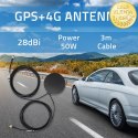 Qoltec Antena GPS + 4G, GLONASS dookólna | 28dBi | 50W | 2 x SMA męski | Zewnętrzna